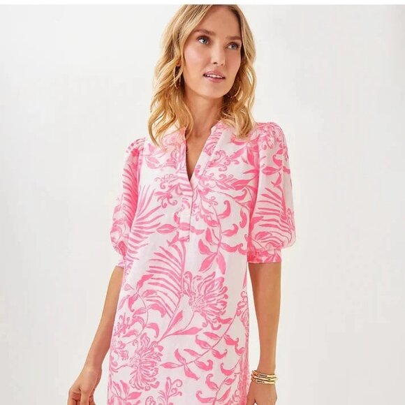 Lilly Pulitzer Dresses & Skirts - Lilly Pulitzer Mialeigh Linen Dress - Size 10 - Rousseau Pink Glisten NWT $184